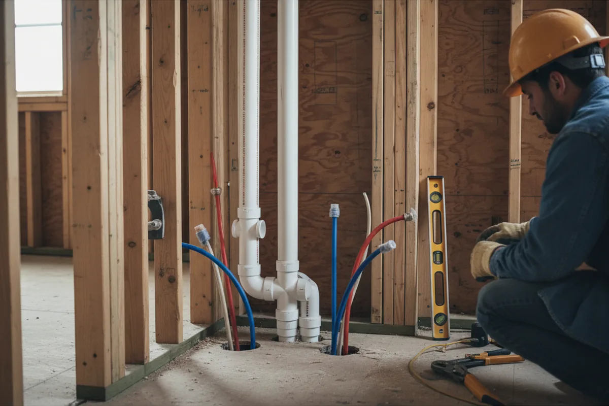 Drain and supply rough-in during Garbage Disposal Repair in Coden